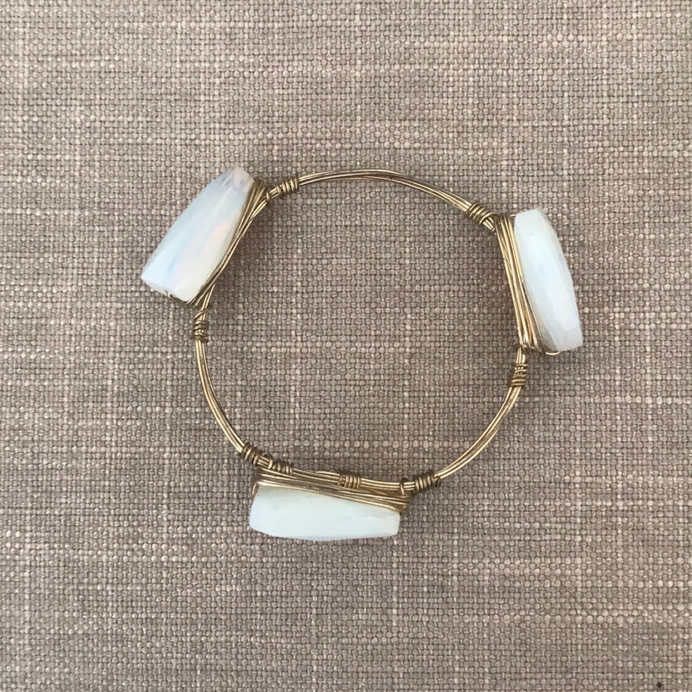 Blue/Clear Iridescent Stone Bangle